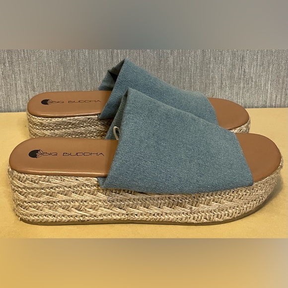 Big Buddha Denim Espadrille Platform Sandals size 10 - Picture 3 of 11